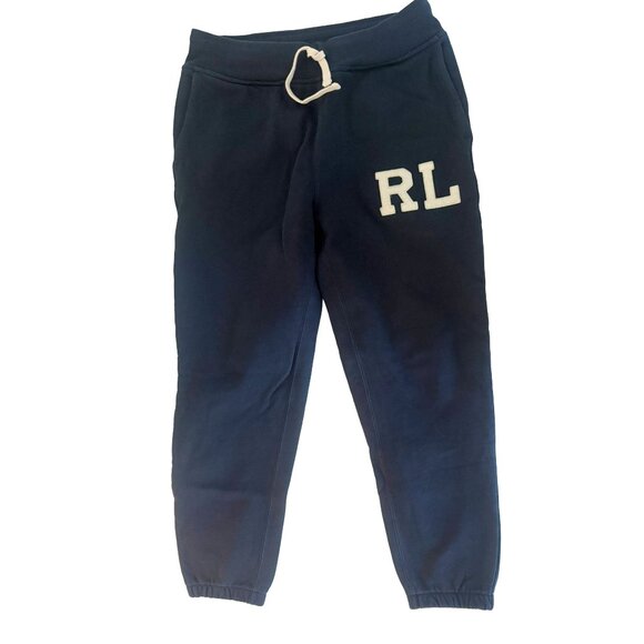 Polo Ralph Lauren Navy Fleece Jogger Sweatpants RL Logo - Picture 5 of 7